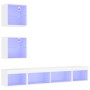 Muebles de TV de pared con LED 5 pzas madera ingeniería blanco en Muebles TV | Comprar online en Foru.es
