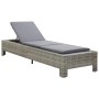 Tumbona con cojín de ratán sintético gris de vidaXL, Tumbonas - Ref: Foro24-46236, Precio: 163,69 €, Descuento: %