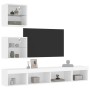 Muebles de TV de pared con LED 5 pzas madera ingeniería blanco en Muebles TV | Comprar online en Foru.es