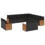 Set de sofás de jardín y cojines 13 pzas ratán sintético negro de , Conjuntos de jardín - Ref: Foro24-3228204, Precio: 881,94...