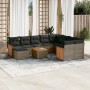 Set de sofás de jardín 11 pzas y cojines ratán sintético gris de , Conjuntos de jardín - Ref: Foro24-3228244, Precio: 621,42 ...