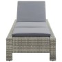 Tumbona con cojín de ratán sintético gris de vidaXL, Tumbonas - Ref: Foro24-46236, Precio: 163,69 €, Descuento: %