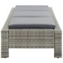 Tumbona con cojín de ratán sintético gris de vidaXL, Tumbonas - Ref: Foro24-46236, Precio: 163,69 €, Descuento: %