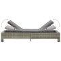 Tumbona con cojín de ratán sintético gris de vidaXL, Tumbonas - Ref: Foro24-46236, Precio: 163,69 €, Descuento: %