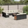 Set de sofás de jardín y cojines 14 pzas ratán sintético negro de , Conjuntos de jardín - Ref: Foro24-3228142, Precio: 810,92...