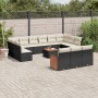 Set de sofás de jardín y cojines 14 pzas ratán sintético negro de , Conjuntos de jardín - Ref: Foro24-3228142, Precio: 771,59...