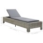 Tumbona con cojín de ratán sintético gris de vidaXL, Tumbonas - Ref: Foro24-46236, Precio: 163,69 €, Descuento: %