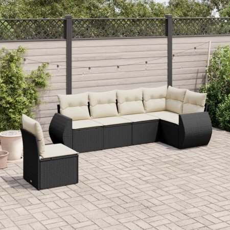 Set de sofás de jardín 6 piezas y cojines ratán sintético negro de , Conjuntos de jardín - Ref: Foro24-3221425, Precio: 364,1...