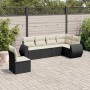 Set de sofás de jardín 6 piezas y cojines ratán sintético negro de , Conjuntos de jardín - Ref: Foro24-3221425, Precio: 364,1...
