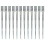 Ground spikes 12 pcs silver galvanized steel 7x7x90 cm by vidaXL, Spikes for anchoring in the ground - Ref: Foro24-145406, Pr...