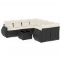 Set de sofás de jardín 8 piezas y cojines ratán sintético negro de , Conjuntos de jardín - Ref: Foro24-3221155, Precio: 516,0...