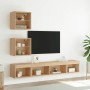 Muebles TV pared con LED 5 pzas madera ingeniería roble Sonoma en Muebles TV | Comprar online en Foru.es