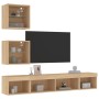 Muebles TV pared con LED 5 pzas madera ingeniería roble Sonoma en Muebles TV | Comprar online en Foru.es