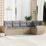 Juego de sofás jardín con cojines 5 pzas ratán sintético beige de , Conjuntos de jardín - Ref: Foro24-3221328, Precio: 347,43...
