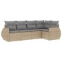 Juego de sofás jardín con cojines 5 pzas ratán sintético beige de , Conjuntos de jardín - Ref: Foro24-3221328, Precio: 347,43...