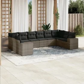 Set de sofás de jardín 10 pzas con cojines ratán sintético gris de , Conjuntos de jardín - Ref: Foro24-3223069, Precio: 612,3...