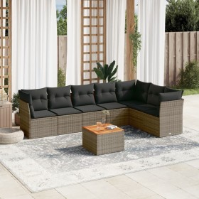 Set de sofás de jardín 8 pzas y cojines ratán sintético gris de , Conjuntos de jardín - Ref: Foro24-3223680, Precio: 457,11 €...