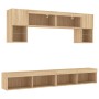 Muebles TV pared con LED 6 pzas madera ingeniería roble Sonoma en Muebles TV | Comprar online en Foru.es