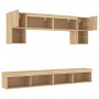 Muebles TV pared con LED 6 pzas madera ingeniería roble Sonoma en Muebles TV | Comprar online en Foru.es