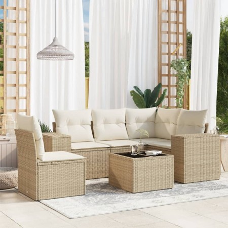 Juego de sofás jardín con cojines 6 pzas ratán sintético beige de , Conjuntos de jardín - Ref: Foro24-3222577, Precio: 417,78...