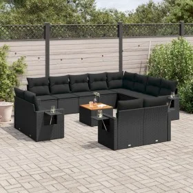 Garden sofa and cushion set 13 pieces black synthetic rattan by , Modular outdoor sofas - Ref: Foro24-3224830, Price: 960,18 ...