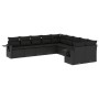 Set de sofás de jardín 10 pzas cojines ratán sintético negro de , Conjuntos de jardín - Ref: Foro24-3220704, Precio: 639,97 €...