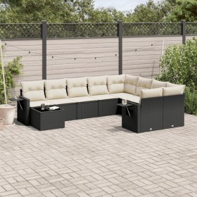Set de sofás de jardín 10 pzas cojines ratán sintético negro de , Conjuntos de jardín - Ref: Foro24-3220655, Precio: 553,51 €...