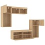 Muebles TV pared con LED 5 pzas madera ingeniería roble Sonoma en Muebles TV | Comprar online en Foru.es