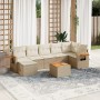 Juego de sofás de jardín con cojines beige 8 pzas ratán PE de , Conjuntos de jardín - Ref: Foro24-3227038, Precio: 536,50 €, ...