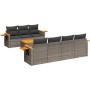 Set de sofás de jardín 8 pzas y cojines ratán sintético gris de , Conjuntos de jardín - Ref: Foro24-3226648, Precio: 492,74 €...
