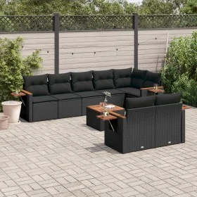 8-piece garden sofa set and black synthetic rattan cushions by , Garden sets - Ref: Foro24-3226993, Price: 650,74 €, Discount: %