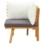 Garden corner sofa with solid acacia wood cushions by vidaXL, Modular outdoor sofas - Ref: Foro24-46673, Price: 80,47 €, Disc...