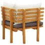 Garden corner sofa with solid acacia wood cushions by vidaXL, Modular outdoor sofas - Ref: Foro24-46673, Price: 80,47 €, Disc...