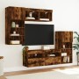 Muebles TV pared con LED 5 pzas madera ingeniería roble ahumado en Muebles TV | Comprar online en Foru.es