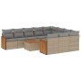 Set de sofás de jardín 11pzas con cojines ratán sintético beige de , Conjuntos de jardín - Ref: Foro24-3228026, Precio: 658,9...