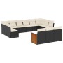Set de sofás de jardín y cojines 13 pzas ratán sintético negro de , Conjuntos de jardín - Ref: Foro24-3228135, Precio: 737,94...