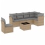 Set sofás de jardín 7 piezas y cojines ratán sintético beige de , Conjuntos de jardín - Ref: Foro24-3217709, Precio: 425,76 €...