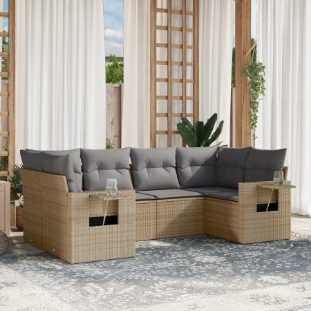 Juego de sofás jardín con cojines 6 pzas ratán sintético beige de , Conjuntos de jardín - Ref: Foro24-3252916, Precio: 458,61...