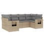 Juego de sofás jardín con cojines 6 pzas ratán sintético beige de , Conjuntos de jardín - Ref: Foro24-3252916, Precio: 458,61...