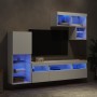 Muebles de TV de pared con LED 6 pzas madera ingeniería blanco en Muebles TV | Comprar online en Foru.es