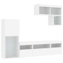 Muebles de TV de pared con LED 6 pzas madera ingeniería blanco en Muebles TV | Comprar online en Foru.es