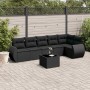 Set de comedor de jardín 7 pzas y cojines ratán sintético negro de , Conjuntos de jardín - Ref: Foro24-3221394, Precio: 453,1...