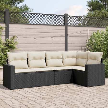 Set de muebles de jardín 5 pzas y cojines ratán sintético negro de , Conjuntos de jardín - Ref: Foro24-3218916, Precio: 309,5...