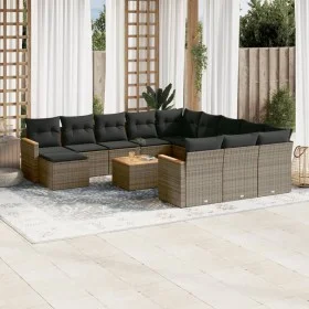 Set sofás de jardín con cojines 13 piezas ratán sintético gris de , Conjuntos de jardín - Ref: Foro24-3258994, Precio: 796,80...