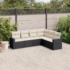 Set de sofás de jardín 6 piezas y cojines ratán sintético negro de , Conjuntos de jardín - Ref: Foro24-3218996, Precio: 348,8...