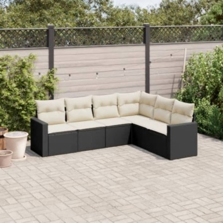 Set de sofás de jardín 6 piezas y cojines ratán sintético negro de , Conjuntos de jardín - Ref: Foro24-3218996, Precio: 348,8...