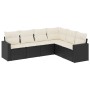 Set de sofás de jardín 6 piezas y cojines ratán sintético negro de , Conjuntos de jardín - Ref: Foro24-3218996, Precio: 348,8...