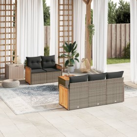 Set de muebles de jardín 6 pzas y cojines ratán sintético gris de , Conjuntos de jardín - Ref: Foro24-3227467, Precio: 383,27...