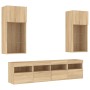 Muebles TV pared con LED 5 pzas madera ingeniería roble Sonoma en Muebles TV | Comprar online en Foru.es