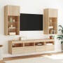 Muebles TV pared con LED 5 pzas madera ingeniería roble Sonoma en Muebles TV | Comprar online en Foru.es